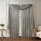 Threadmade Home Athena Faux Silk Window Curtain and Scarf Set, Sterling - 52"W x 84"L